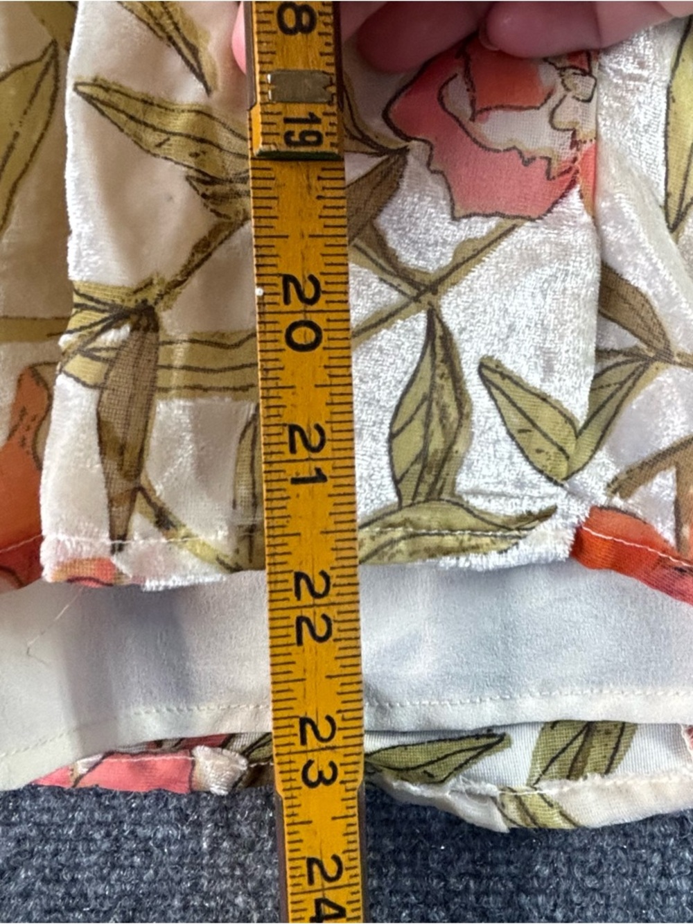 Lulus Coral and Cream Floral burnout velvet Spaghetti-Mini Dress - Picture 7 of 7